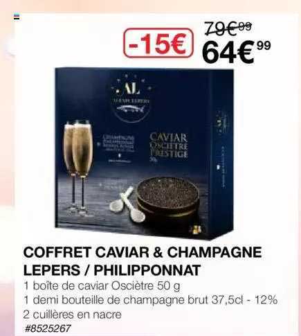 coffret caviar & champagne lepers - philipponnat
