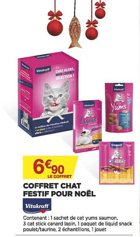 coffret chat festif pour noël vitakraft