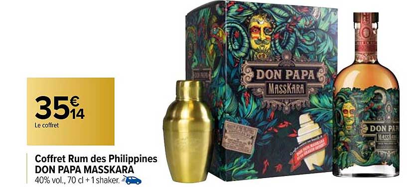 coffret rum des philippines don papa masskara