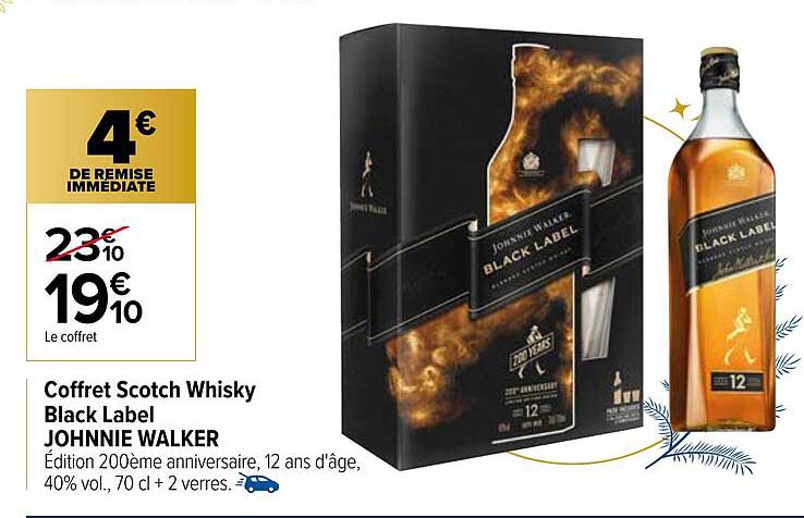 coffret scotch whisky black label johnnie walker