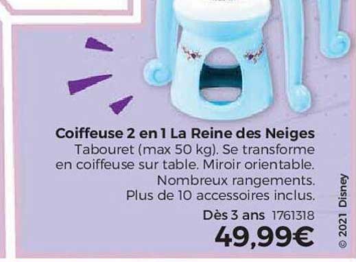 coiffeuse 2 en 1 la reine des neiges