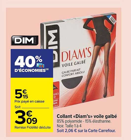 collant «diam's» voile galbé