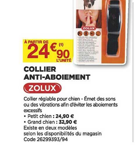 collier anti-aboiement zolux