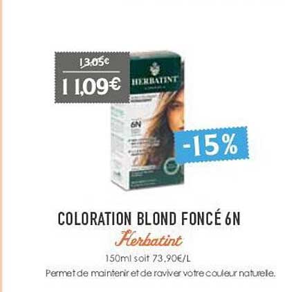 coloration blond foncé 6n herbatint