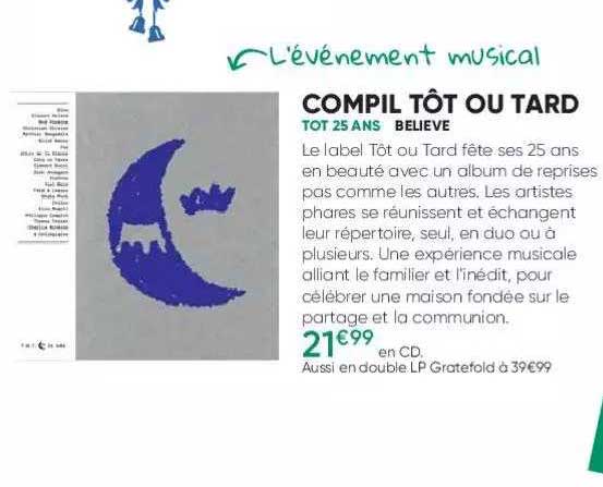 compil tôt ou tard - tôt 25 ans