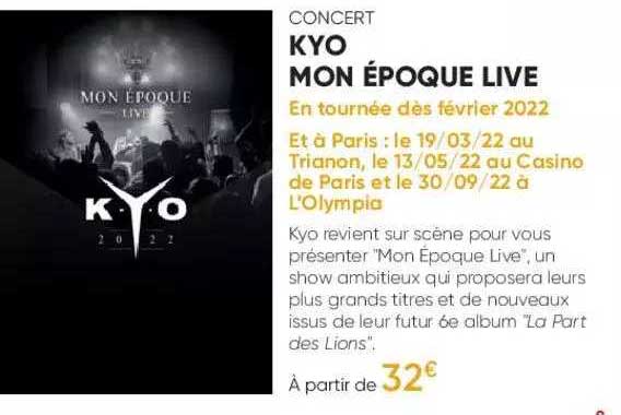 concert - kyo mon époque live