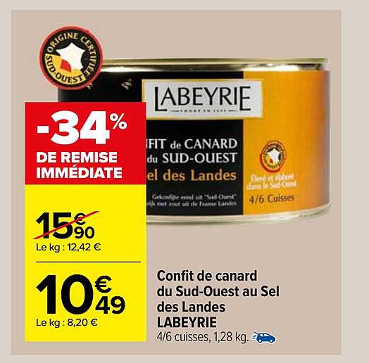 confit de canard du sud-ouest au sel des landes labeyrie