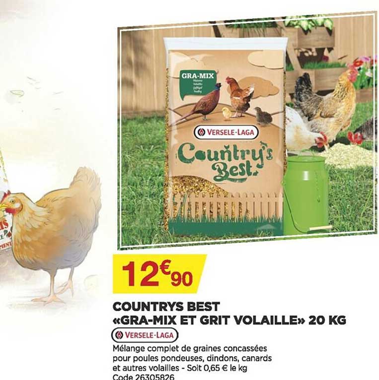 countrys best «gra-mix et grit volaille» 20 kg versele-laga