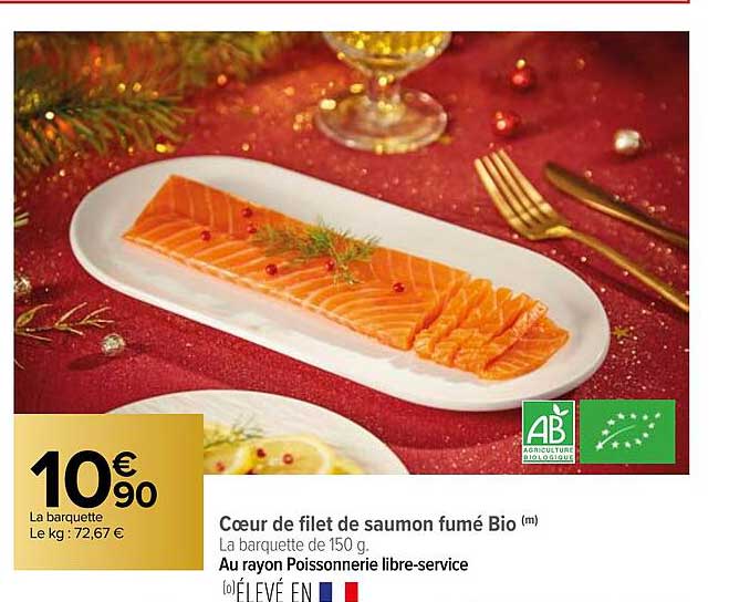 Cœur De Filet De Saumon Fumé Bio