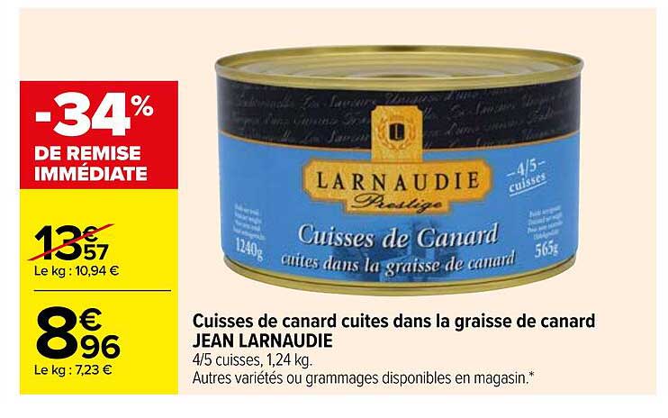cuisses de canard cuites dans la graisse de canard jean larnaudie