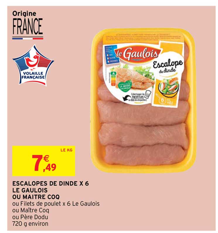 Escalopes De Dinde X6 Le Gaulois Ou Maître Coq