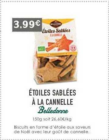 étoiles sablées à la cannelle belledonne