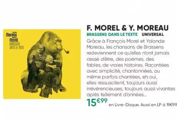 f. morel & y. moreau - brassens dans le texte