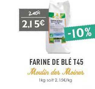 farine de blé t45 moulin des moines
