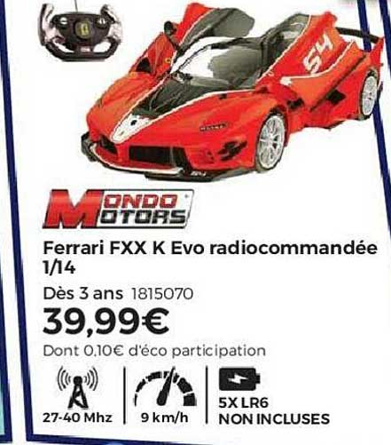 ferrari fxx k evo radiocommandée mondo motors