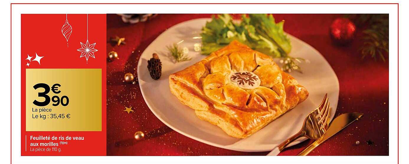 feuilleté de ris de veau aux morilles