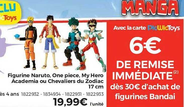 figurine naruto, one piece, my hero academia ou chevaliers du zodiac 17 cm
