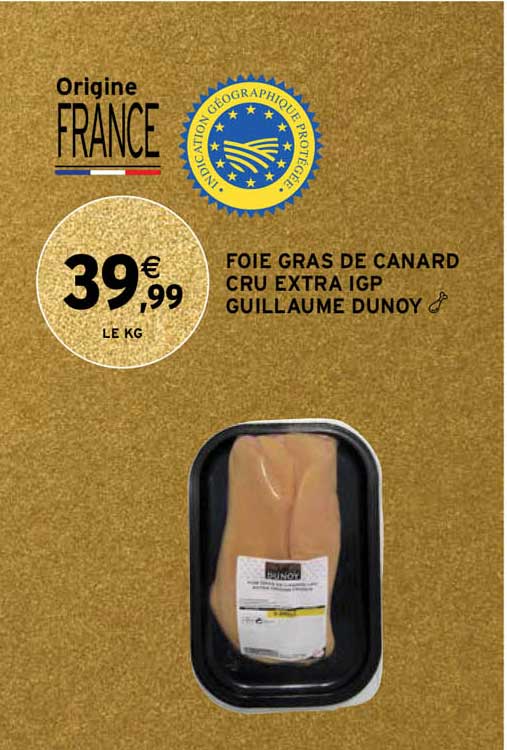 foie gras de canard cru extra igp guillaume dunoy