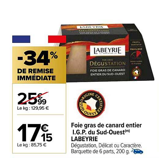 Foie Gras De Canard Entier I.g.p. Du Sud-ouest Labeyrie