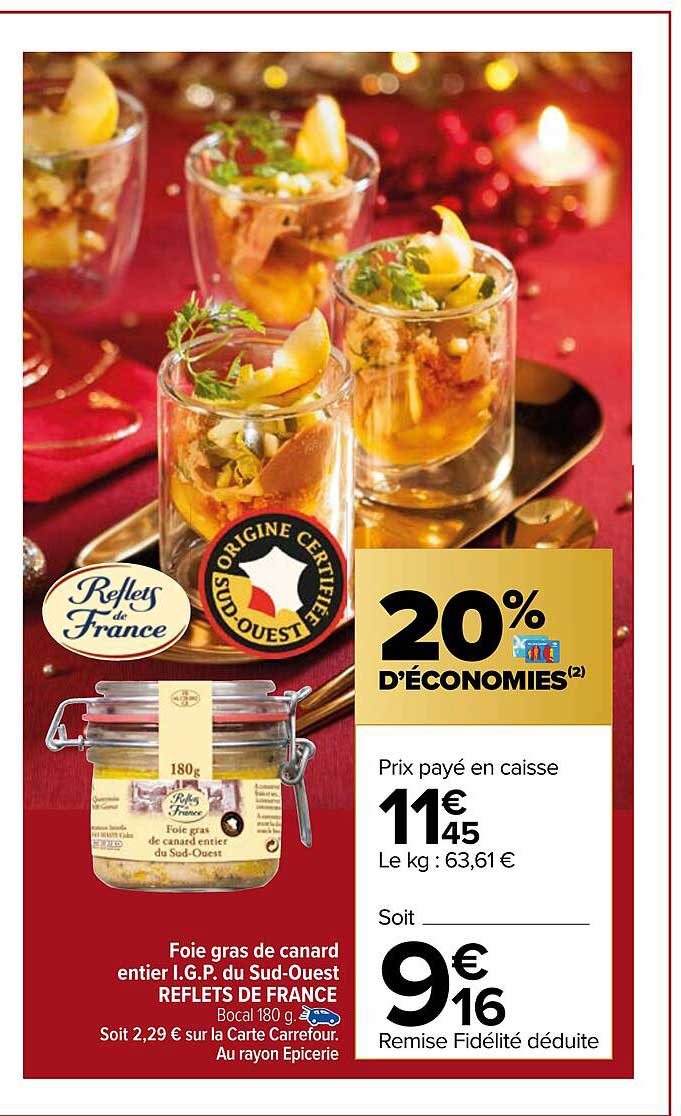 foie gras de canard entier i.g.p. du sud-ouest reflets de france