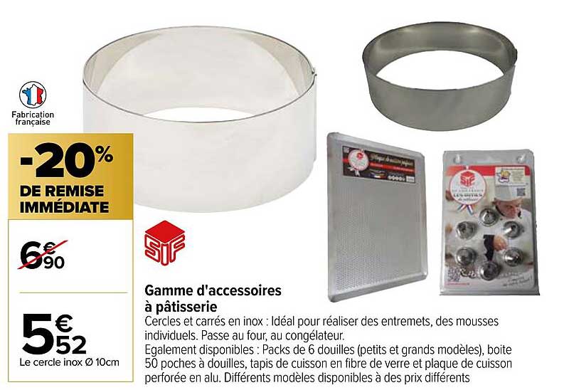 gamme d'accessoires à pâtisserie sif