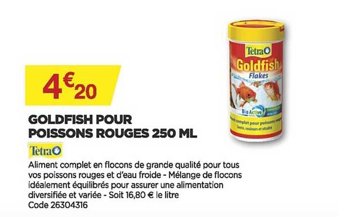 goldfish our poissons rouges 250 ml tetra