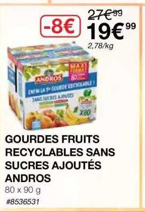 Gourdes Fruits Recyclables Sans Sucres Ajoutés Andros