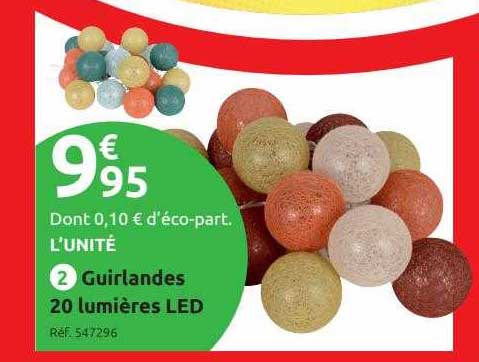 guirlande 20 lumières led