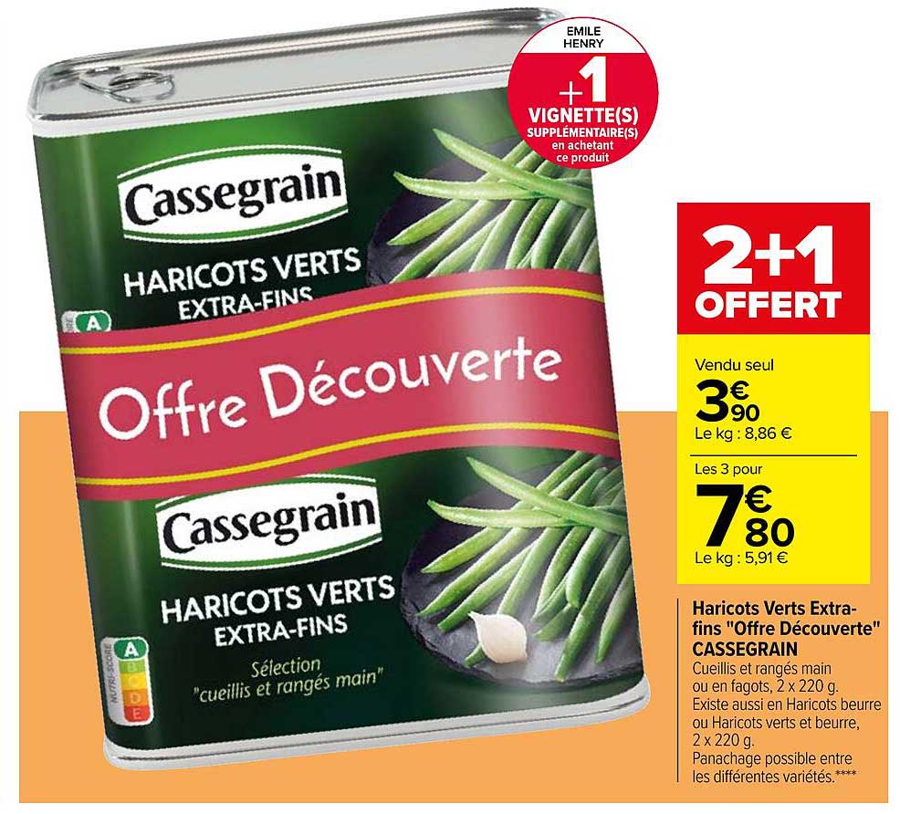 haricots verts extra-fins "offre découverte" cassegrain