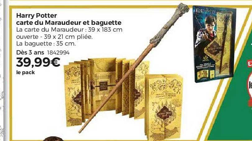 harry potter carte du maraudeur et baguette