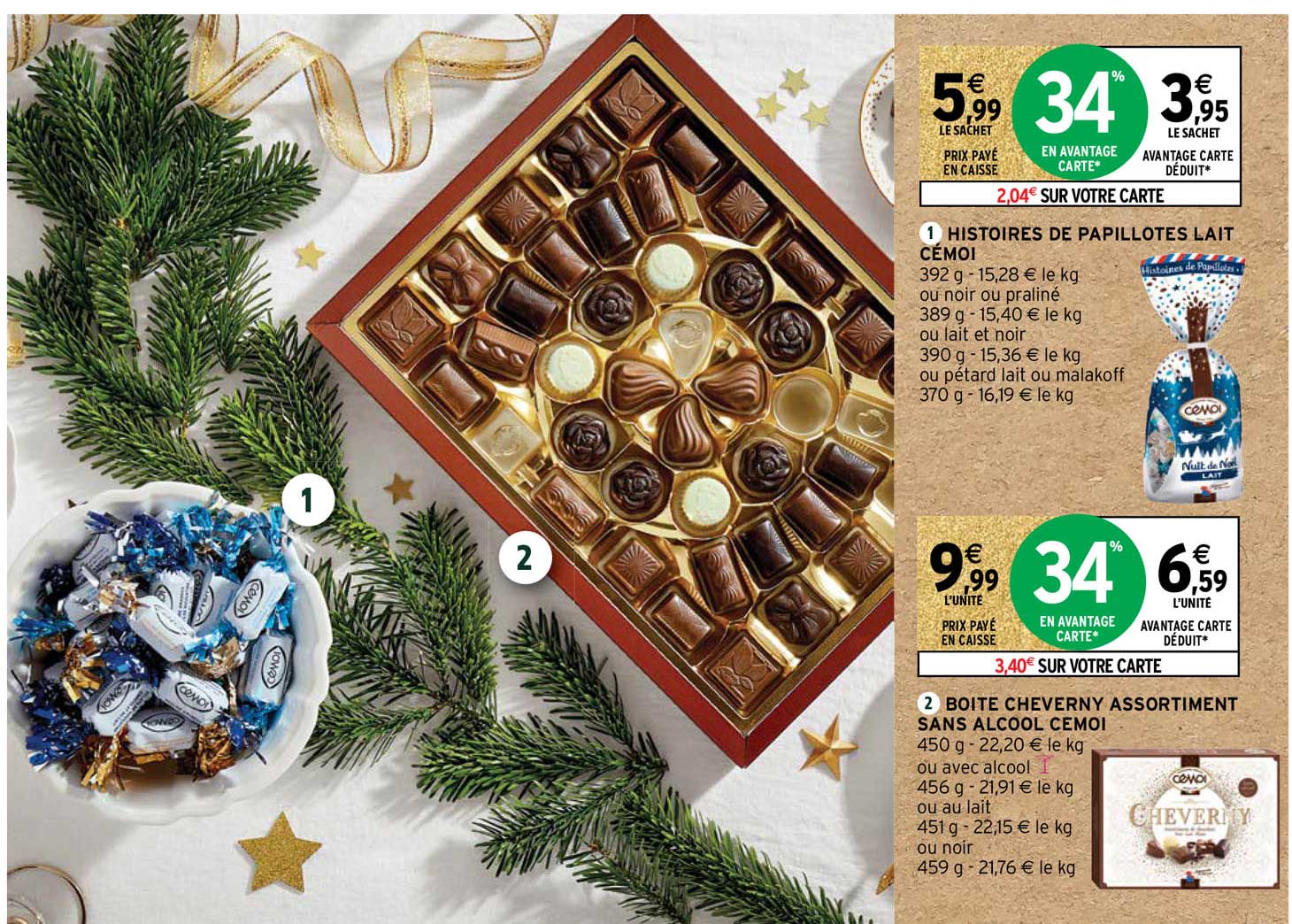 histoires de papillotes lait cémoi, boîte cheverny assortiment sans alcool cémoi