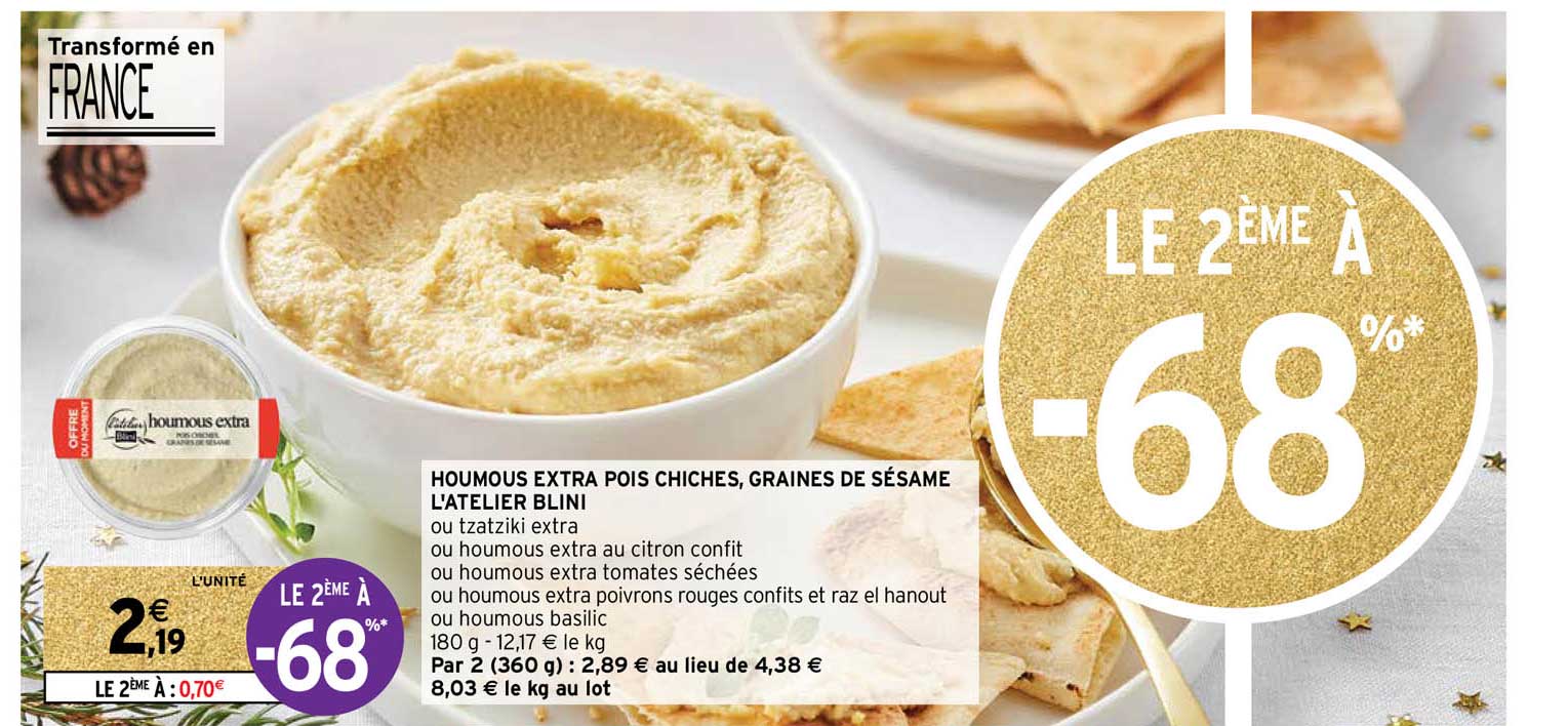 Houmous Extra Pois Chiches, Graines De Sésame L'atelier Blini