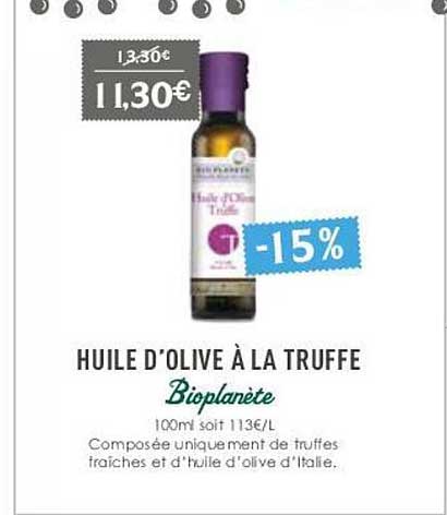 huile d'olive à la truffe bioplanète