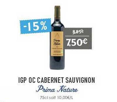 igp oc canernet sauvignon prima nature