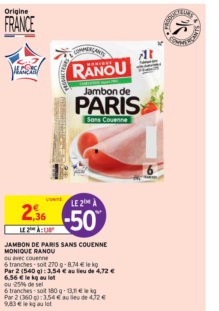 jambon de paris sans couenne monique ranou