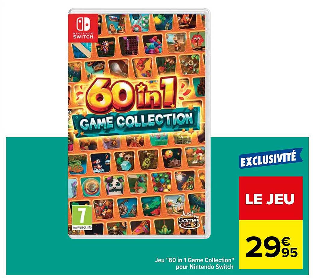 jeu "60 in 1 game collection" pour nintendo switch