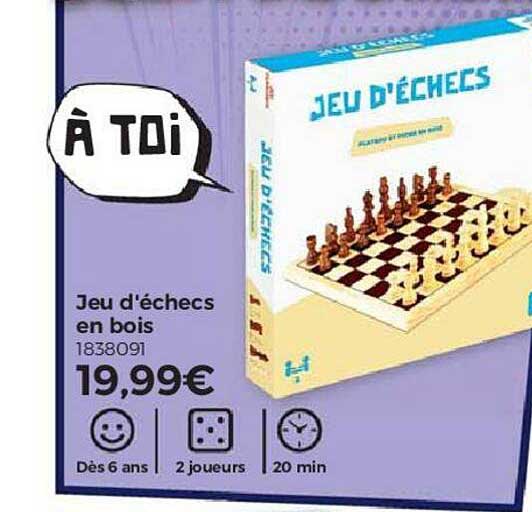 jeu d'échecs en bois