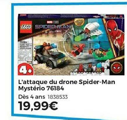 l'attaque du drone spider-man mystério 76184 lego spider man