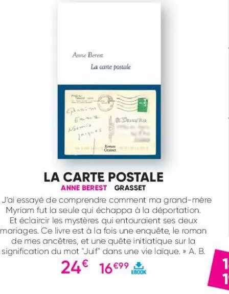 la carte postale anne berest - grasset