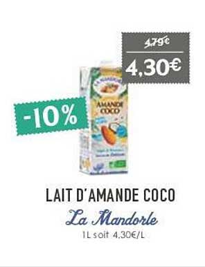 lait d'amande coco la mondorle