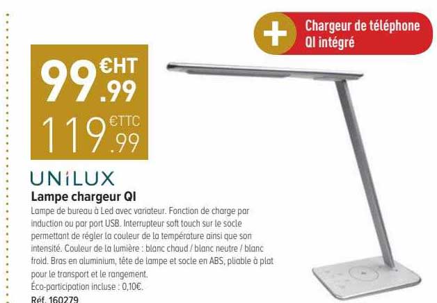 Lampe Chargeur Qi Unilux