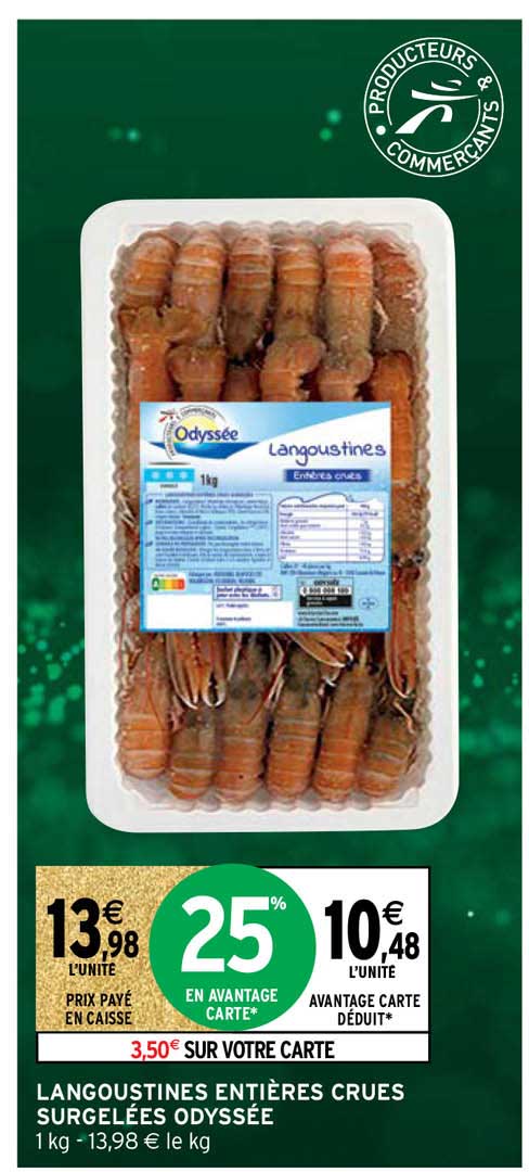 Langoustines Entières Crues Surgelées Odysée