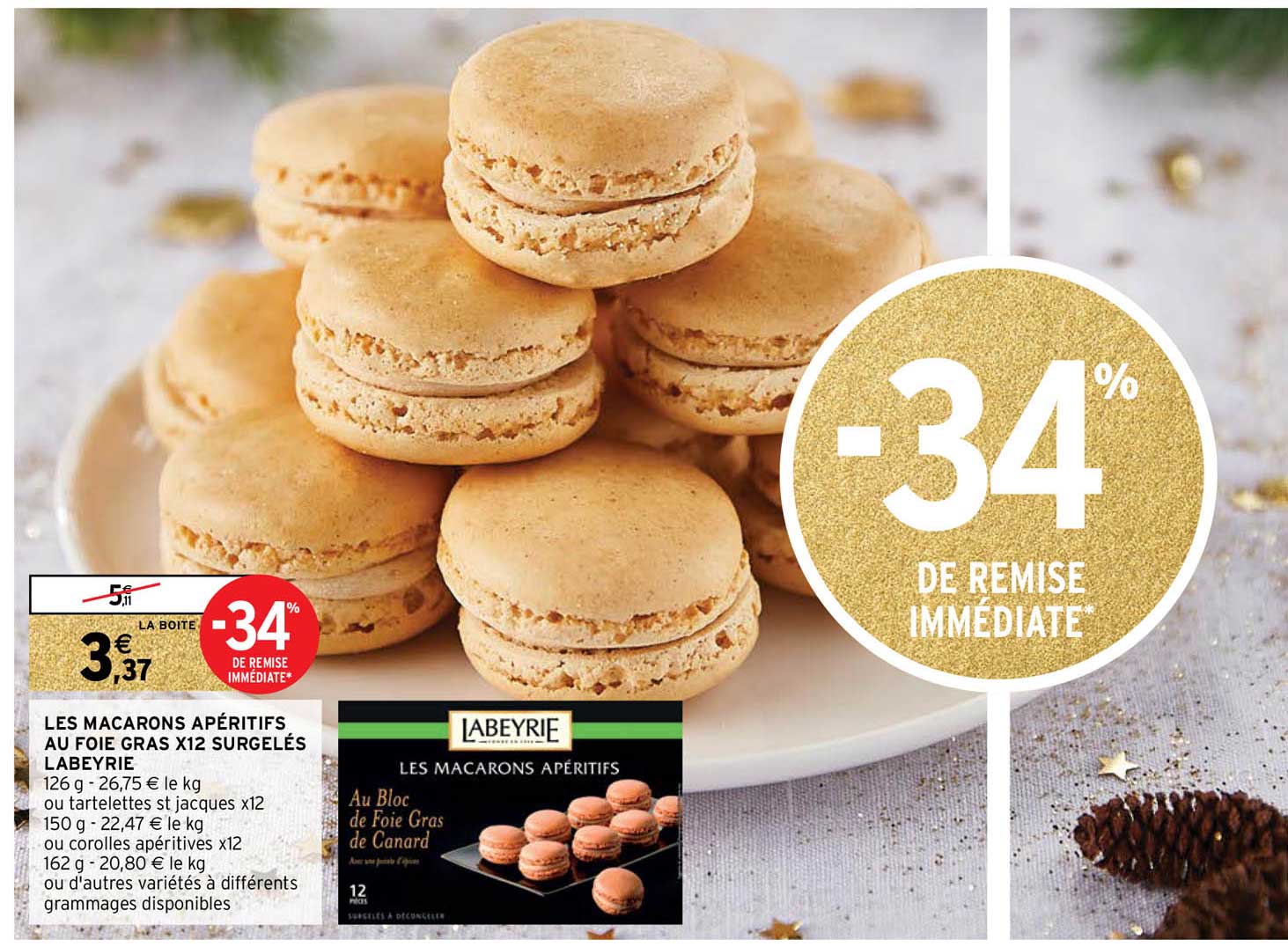 Les Macarons Apéritifs Au Foie Gras X12 Surgelés Labeyrie