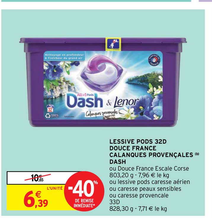 lessive pods 32d douce france calanques provençales dash