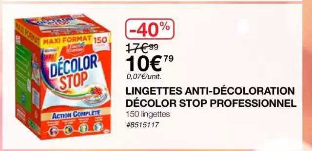 lingettes anti-décoloration décolor stop professionnel