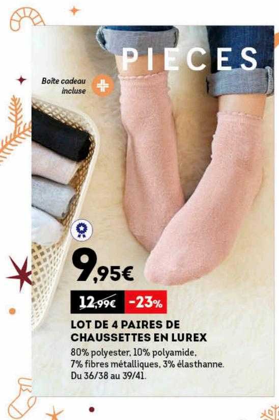 lot de 4 paires de chaussettes en lurex
