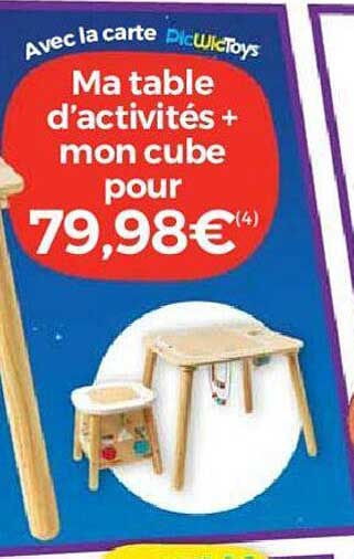 ma table d'activités + mon cube