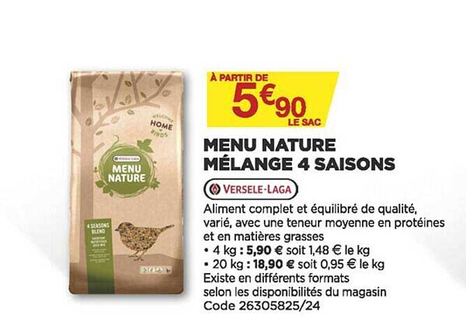 menu nature mélange 4 saisons versele-laga