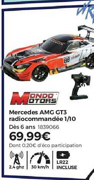 mercedes amg gt3 radiocommandée 1-10 mondo motors