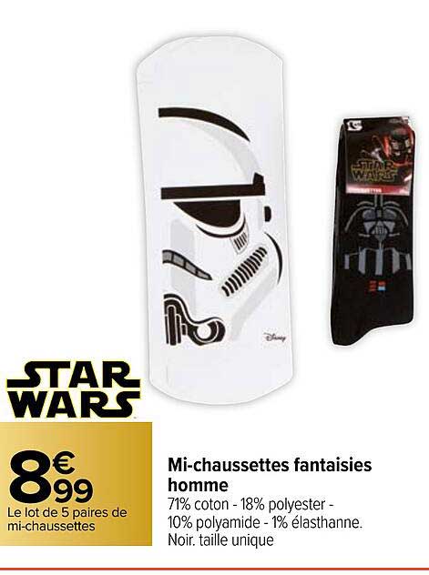 mi-chaussettes fantaisies homme star wars